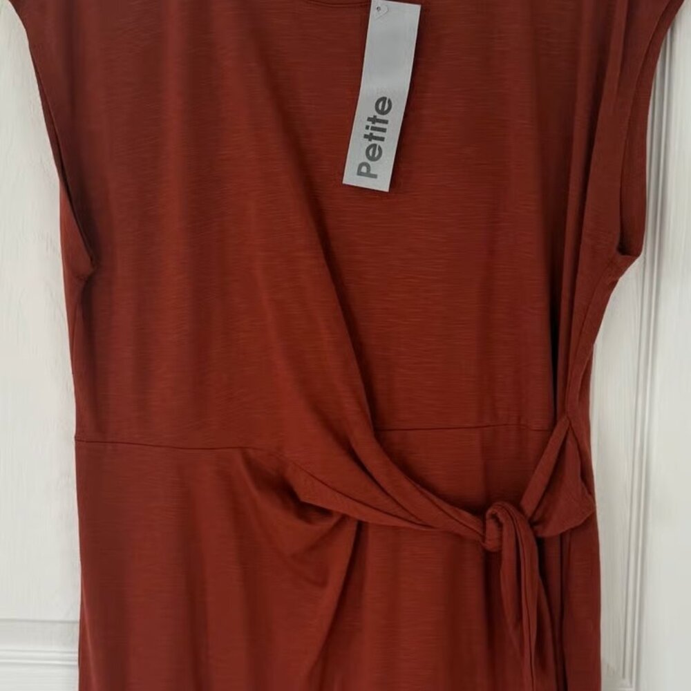 Nine West Casual Front Tie Dress Petite NWT Large